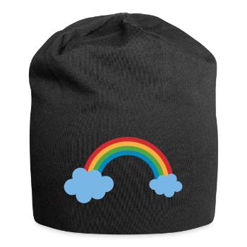 rainbow sun clouds weather rainbow sun cloud39 - Jersey Beanie - black - Front