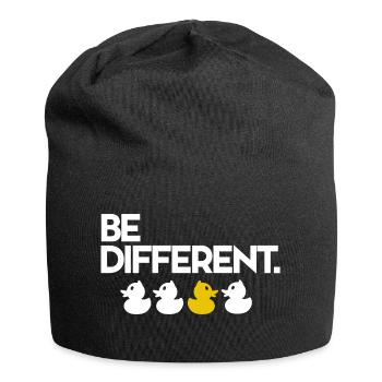 Be Different Gelbe Quietsche Ente - Jersey-Beanie - Schwarz - Vorne