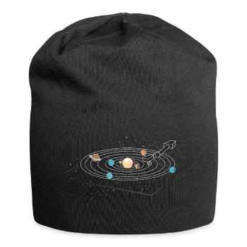Turntable Vinyl Retro 70's 80's Planet - Jersey Beanie - black - Front
