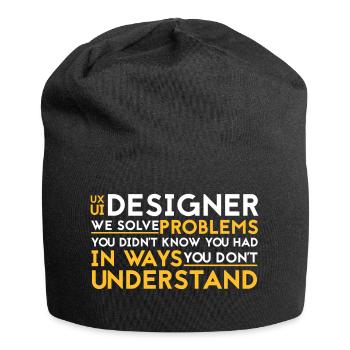 UX UI Designer Beruf Job IT Programmierer - Jersey-Beanie - Schwarz - Vorne