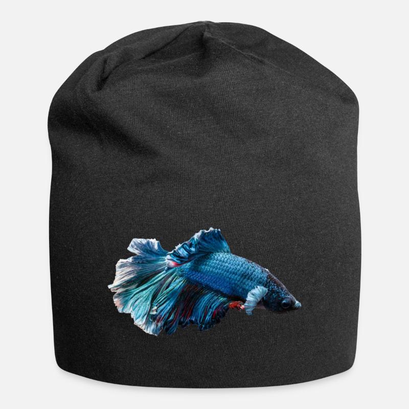 Siamesischer Kampffisch - Siam Betta - Jersey-Beanie - Schwarz
