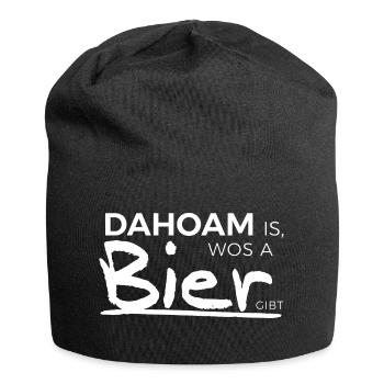 Bavarian Beer Dahoam | Beer garden saying gift - Jersey Beanie - black - Front