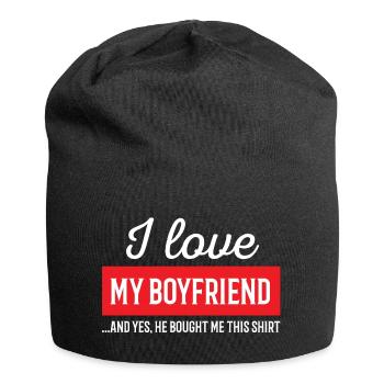 I Love My Boyfriend - Jersey Beanie - black - Front