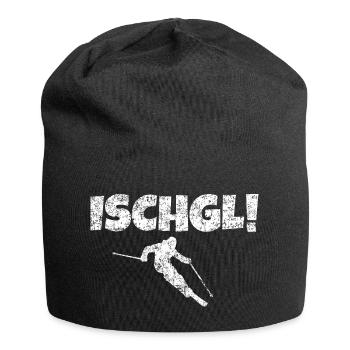 Ischgl Skifahrer (Weiß) Apres-Ski Schnee Winter - Jersey-Beanie - Schwarz - Vorne