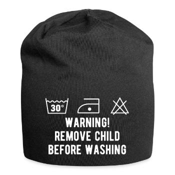 Instruction de lavage drôle - Bonnet en jersey - noir - Devant