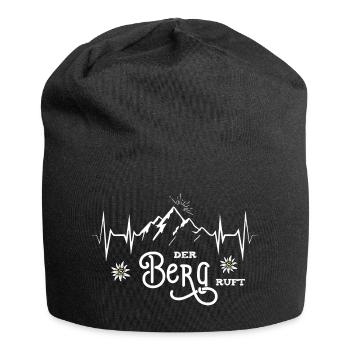 Der Berg ruft Wandern Bergsteigen Skifahren Berge - Jersey-Beanie - Schwarz - Vorne