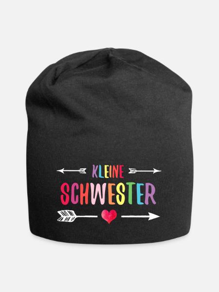 Kleine Schwester Geschwister Schwesterliebe - Jersey-Beanie - Schwarz