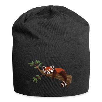 Red Panda on a Tree - Jersey-Beanie - Schwarz - Vorne