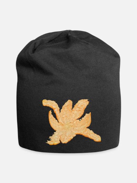 Orangenschale - Jersey-Beanie - Schwarz