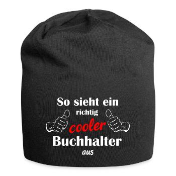 So sieht ein richtig cooler Buchhalter aus - Jersey-Beanie - Schwarz - Vorne