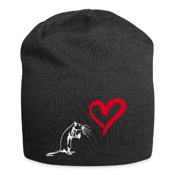 Graffiti Heart Street Art Rat - Jersey Beanie - charcoal grey - Front