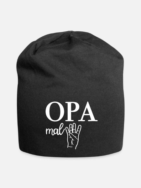 Opa Mal Vier Großvater - Jersey-Beanie - Schwarz