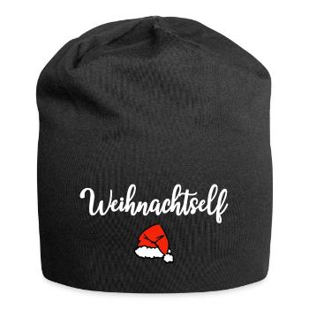 Weihnachtself Helfer Motto Weihnachten - Jersey-Beanie - Schwarz - Vorne