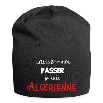 laisse-moi passer je suis algérienne - Bonnet en jersey - noir - Devant