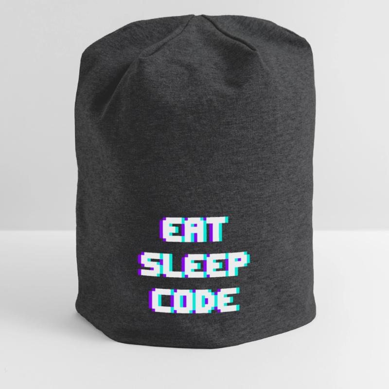 EAT SLEEP CODE Programmeur Coder Devise Bonnet en jersey