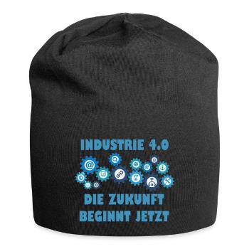 Industrie 4.0 Die Zukunft beginnt jetzt Geschenk - Jersey-Beanie - Schwarz - Vorne