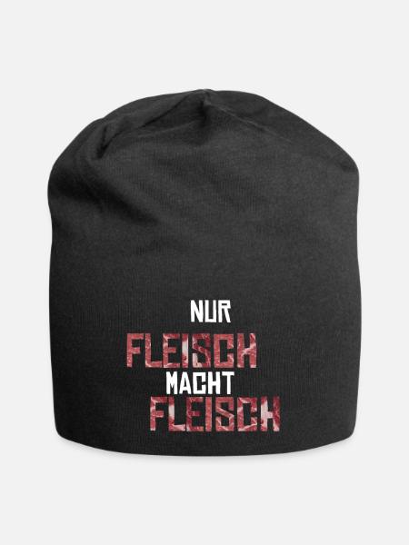 Nur Fleisch macht Fleisch Geschenkidee - Jersey-Beanie - Schwarz