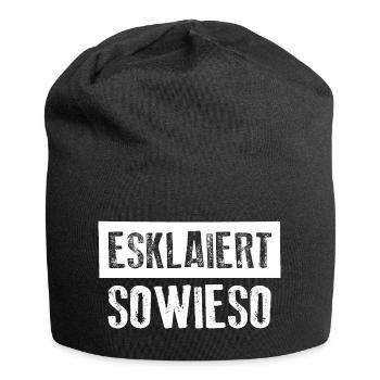 ESKALIERT SOWIESO Party Feier Motto - Jersey-Beanie - Schwarz - Vorne