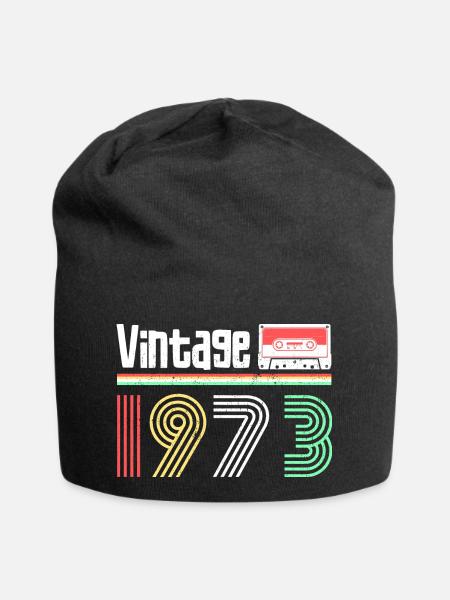 Jahrgang 1973 - Jersey-Beanie - Schwarz