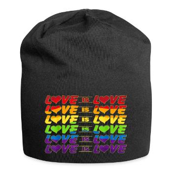 Love is Love Regenbogen LGBTQ Queer - Jersey-Beanie - Schwarz - Vorne