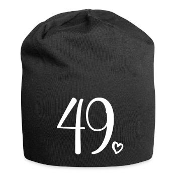 Süße Nummer 49, 49 Jahre alt, Geschenk zum 49. Geburtstag - Jersey-Beanie - Schwarz - Vorne
