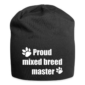 herrchensprüche, Proud Mixed Breed Master - Jersey-Beanie - Schwarz - Vorne