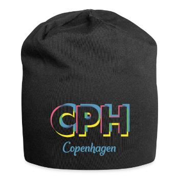 Copenhague - CPH - Copenhague - Dänemark - Danemark - Bonnet en jersey - noir - Devant