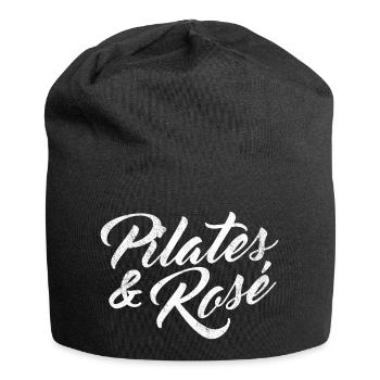 Pilates et Rosé - Humour Sport Santé - Bonnet en jersey - noir - Devant