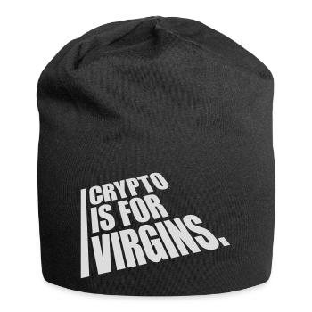 crypto is for virgins - Jersey Beanie - black - Front