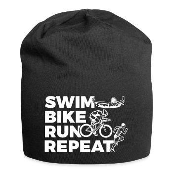 Swim Bike Run Repeat - Jersey-Beanie - Schwarz - Vorne