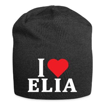 T-Shirt I love Elia T-Shirt Geschenkidee - Jersey-Beanie - Anthrazit - Vorne