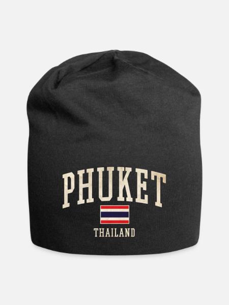 Logo vintage de Phuket Thaïlande - Bonnet en jersey - noir