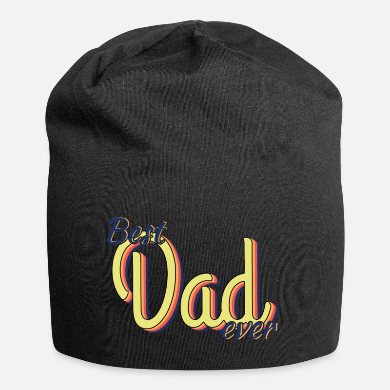 Bester Vater immer Vintage - Jersey-Beanie - Schwarz
