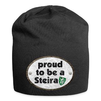 Proud to be a Steira Österreich Steiermark Badge - Jersey-Beanie - Schwarz - Vorne