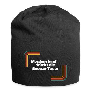 Morgenstund´ drückt die Snooze Taste | Shirt - Jersey-Beanie - Schwarz - Vorne