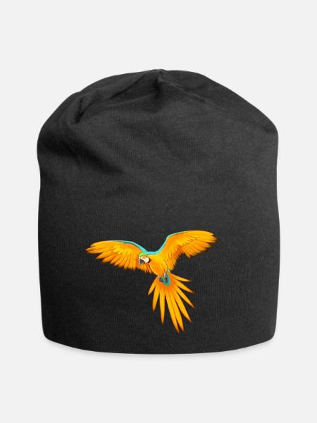 Papagei - Jersey-Beanie - Schwarz