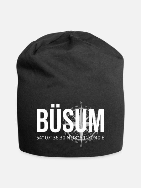 Koordinaten Büsum - Jersey-Beanie - Schwarz