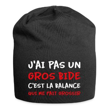 J’ai pas un gros bide la balance qui fait grossir - Bonnet en jersey - noir - Devant
