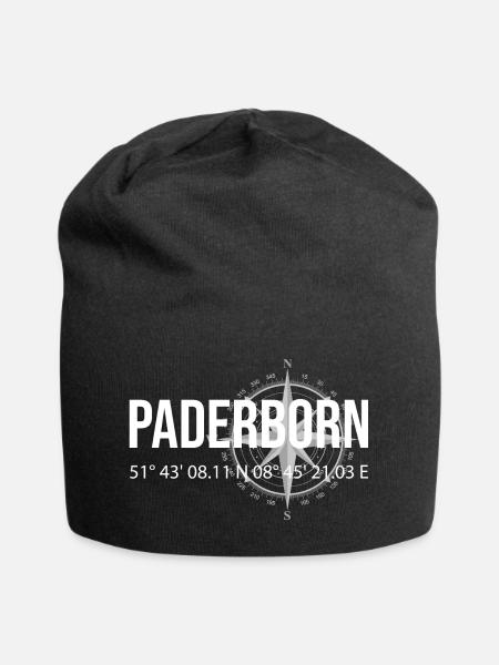 Koordinaten Paderborn - Jersey-Beanie - Schwarz