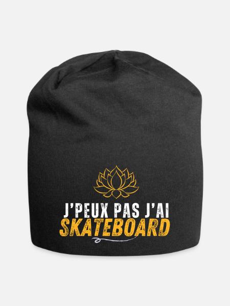 skateboard je peux pas j'ai skateboard - Bonnet en jersey - noir