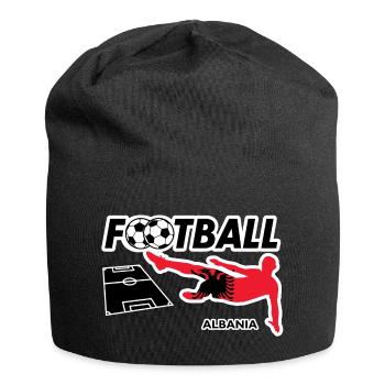 Fußball Fieber Albanien - Jersey-Beanie - Schwarz - Vorne