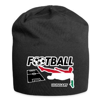Fußball Fieber Ungarn - Jersey-Beanie - Schwarz - Vorne