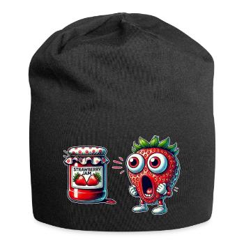 Design amusant de confiture de fraises - Bonnet en jersey - noir - Devant