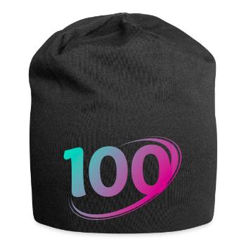 Nummer 100 Mehrfarbig - Jersey-Beanie - Schwarz - Vorne