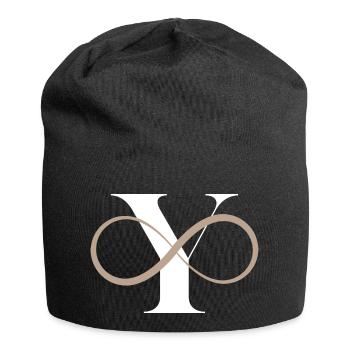 Unendlicher Buchstabe - Jersey-Beanie - Schwarz - Vorne