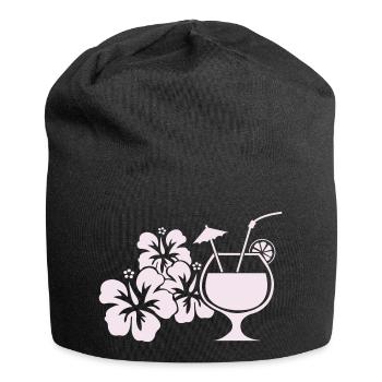 Boisson cocktail à l’hibiscus d’Hawaï - Bonnet en jersey - noir - Devant