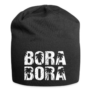 Bora Bora Palmen Pazifik Palmeninsel - Jersey-Beanie - Schwarz - Vorne