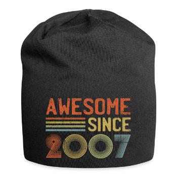 Génial depuis 2007" - Rétro Vintage 18e anniversaire - Bonnet en jersey - noir - Devant