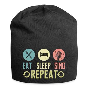Eat Sleep Sing Repeat Singer Singing - Jersey Beanie - black - Front