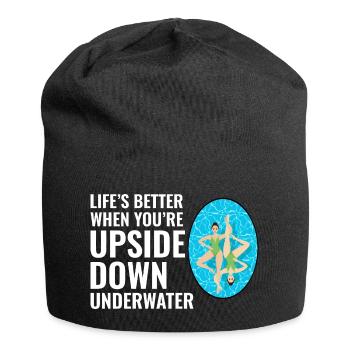 Life’s Better Upside Down Underwater Swimming - Jersey Beanie - black - Front